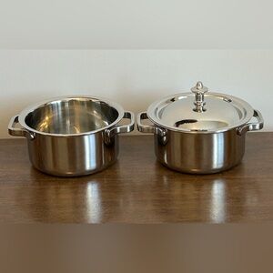 CUISINART STAINLESS STEEL .32 QUART MINI DUTCH OVEN SERVERS #7MS-32 AND ONE LID